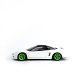 1/64 wheels with easy installation, tomica honda nsx type-r on SS design in takata green, with low profile rubber tires.