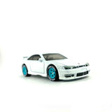 1/64 wheels with easy installation, hot wheels nissan silvia s14 on monoblock FS design in tiffany blue, with Falken race tires.