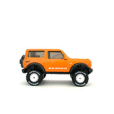 1/64 wheels with easy installation, hot wheels '21 ford bronco on monoblock AF design in alpine white, with BFGoodrich All-Terrain Off-road tires.