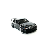 1/64 wheels with easy installation, hot wheels mercedes-benz 190e 2.5-16 evo II on AF design in tuxedo black with monoblock advanced alloy.