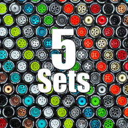 1/64 wheels with easy installation, 5 sets bundled value pack with race tires.