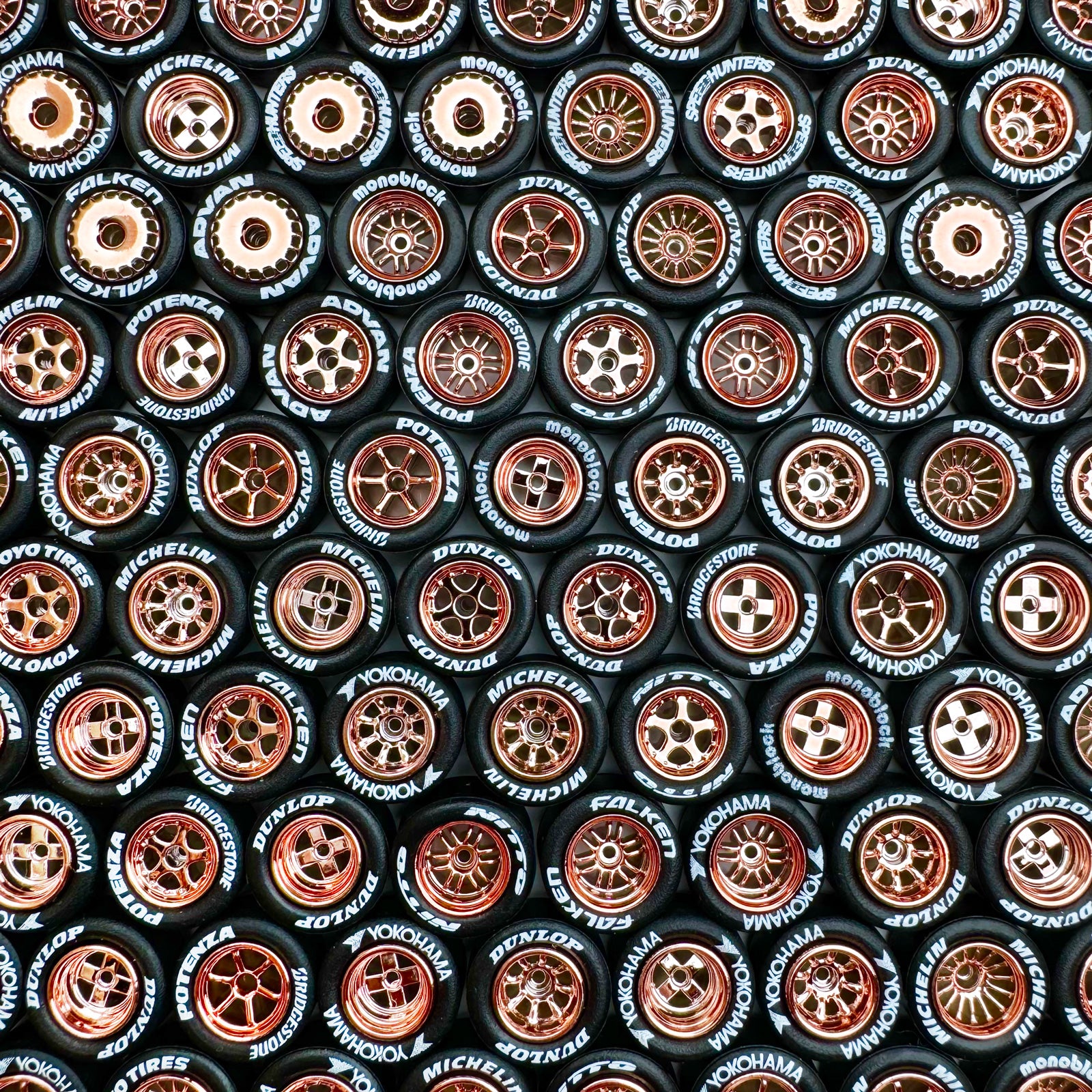 1/64 wheels, Diamond Cut Rose Gold – Monoblock Wheels