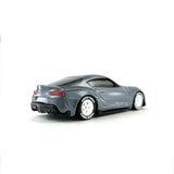 1/64 wheels with easy installation, tomica toyota GR supra on monoblock FS design in alpine white, with Toyo race tires.