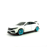 1/64 wheels with easy installation, tomica honda civic type R on monoblock SS design in Tiffany Blue, with Advan racing tires.