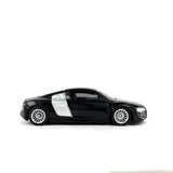 1/64 wheels with easy installation, tomica audi r8 on MS design in metallic silver, with low profile rubber tires.