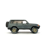 1/64 wheels with easy installation, toyota landcruiser 80 on monoblock SS design in top secret gold, with Toyo open country off-road tires.
