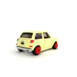 1/64 wheels with easy installation, hot wheels custom honda n600 on monoblock AF design in kamikaze red, with ultra thin tires.