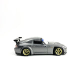 1/64 wheels with easy installation, aoshima spoon s2000 on SS design in top secret gold, with low profile rubber tires.