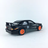 1/64 wheels with easy installation, hot wheels mercedes-benz 190e 2.5-16 evo II on SS design in gulf orange, with monoblock race tires.