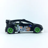 1/64 wheels with easy installation, Hot Wheels Ken Block Ford Fiesta on Monoblock SS design in Takata Green, with TOYO race tires.